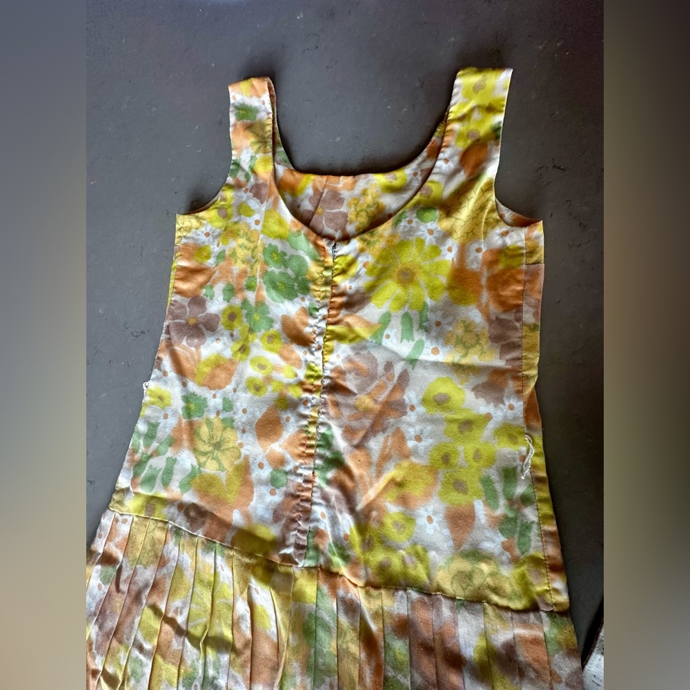 Mister Robert’s Vintage 1970 1960 60s 70s Floral Sleeveless Dress with Belt 12 - Picture 12 of 16